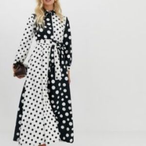 Asos polka dot maxi dress
